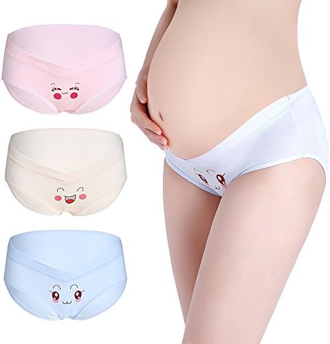 Muledy 3-Pack Women's Under the Bump Cotton Maternity Hipsters Panties (Labei XXXXL US XXL, 3-PACK)