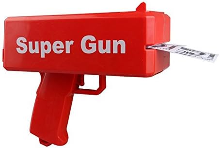 LOBZON Party Fun Toys Spray Money Gun Cash Cannon Shoot Gun, Spray Money Gun with 50 pieces Props Money, Toys Gun For Party Game Gift