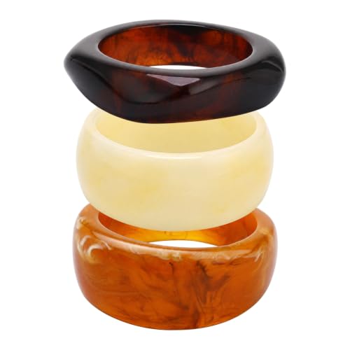 JATEBI 3 Pcs Chunky Acrylic Bangle Bracelets for Women (Acrylic) at Amazon