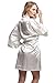 Women's Bride Bridesmaid Robes Short Kimono Robe Dressing Gown for wedding, White, M