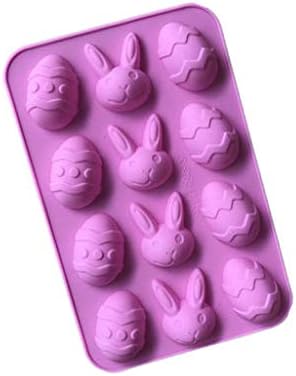 Junshion Easter Bunny Silicone Eggs Chocolate Cake Soap Mold Baking Ice Tray Mould Cake Mold