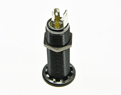 KAISH Stereo Copper Guitar Bass 1/4" Barrel Jack Cylinder Input Output Jacks with 4 Pins Stereo or Mono Jack Black Nickel