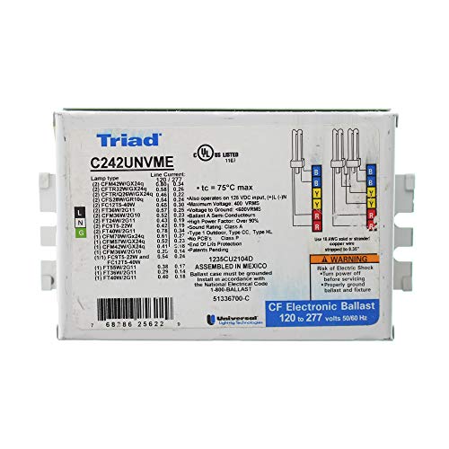 Universal C242UNVM-E001C 2Lamp 26-42 Watt Electronic Compact Fluorescent Ballast