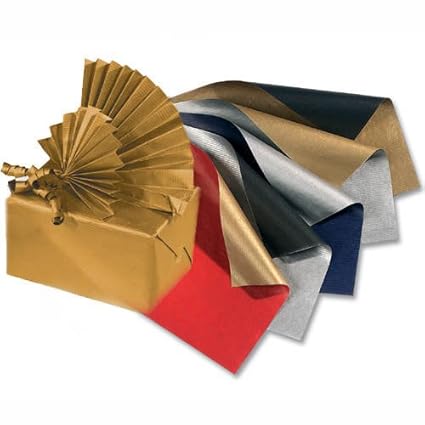 folia 3706590 Weihnachts-Geschenkpapier'Bicolor', gold/schwarz