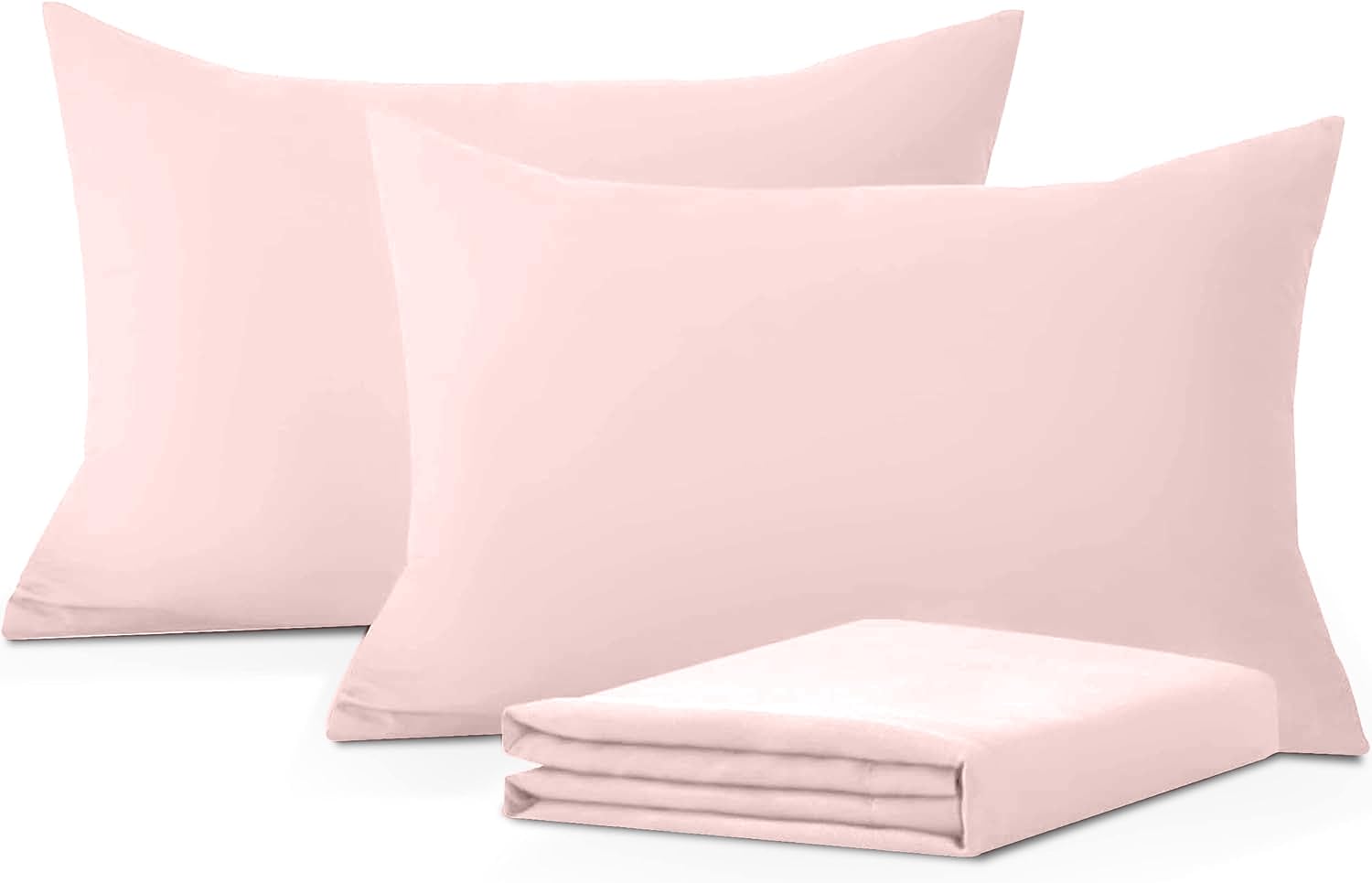 Photo 1 of Comfort Beddings Pack of 2 Youth Pillowcases 16x22 Premium 100% Cotton Blend Blush Pink Youth Pillow Case Zipper Closure, Super Soft and Cozy Youth Pillow Covers (Size-16x22, Blush Pink)