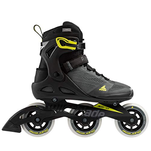 Rollerblade Macroblade 100 3Wd Men's Adult Fitness Inline Skate, Anthracite/Neon Yellow, Medium 10.5