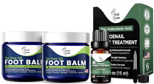 Tea Tree Oil Foot Balm - Foot Moisturizer for Dry Cracked Feet - Instantly Hydrates & Soothes Irritated Skin & Athletes Foot - Best Foot Care for Women and Men - Made in USA & Toe Nail Repair Solution