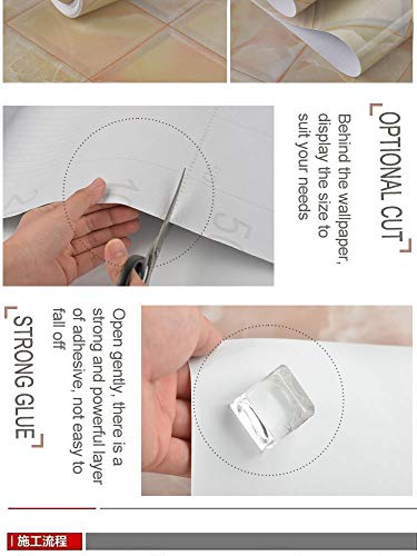 Marble Contact Paper Film Countertops Vinyl Wallpaper Sticker Peel and Stick Self-Adhesive Wrap Authentic Agate Red Look, Durable,Waterproof for Kitchen Home and Office(15.7'' x 78.7'')