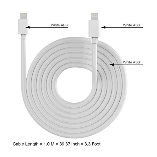 EMATETEK Extender Cable Male to Male Transfer Video Audio Music Picture Data and Power Charge. 1PCS 3.3Feet Male to Male Extension Connector Cord Made of White ABS.