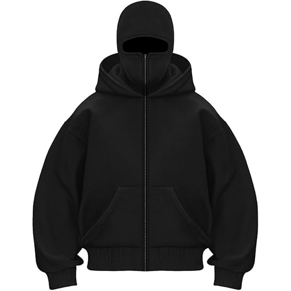 RIZUNTO Men's Balaclava Zip Hoodie Ninja Balaclava Jacket RIZUNTO Men's Balaclava Zip Hoodie Ninja Balaclava Jacket