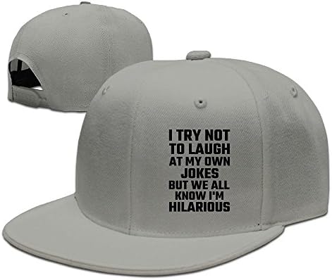 CaCaJessica Men's I Try Not To Laugh At My Own Jokes But I'm Hilarious Fashion Hip-Hop Ash Cap Adjustable Snapback