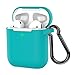 Coffea Protective Silicone Case with Keychain for Apple AirPods 2 (Turquoise Blue)