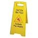 Winco WCS-25 2-Sided Wet Floor Caution Sign, Yellow primary