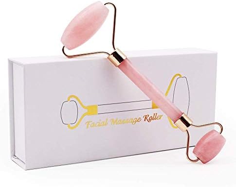 Jade Roller, Face Roller, Jade Roller Massage, Skin massage set, Face Anti-Aging Roller, Facial Roller Face-lift（Pink）