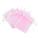 Anleolife 50PCS Pink Organza Bags 5x7 inch Party Favor Bags Organza Baby Shower Sheer Gift Bag for Jewlery Candy Sample Organizer Drawstring Pouches (50pcs Pink)