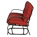 Patio Swing Glider Bench Outdoor Cushioed 2 Person Rocking Chair Garden Loveseat, Brick Red