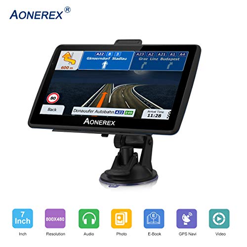 GPS Navigation for Car, 7" Touch Screen 8GB Real Voice Spoken Turn-by-Turn Direction Reminding Navigation System for Cars, Vehicle GPS Satellite Navigator with Free Lifetime Map Update