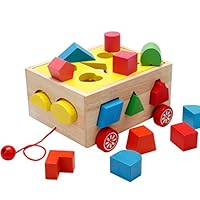BJLWTQ Kids Children Shape Sorter Toy Wooden Toys Car, Stacking Cups Shape Sorter Montessori Toys for Babies Early Educational Game Toy Toddlers Birthday Gifts
