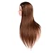 Microtimes Mannequin Head 100% Real Human Hair Cosmetology Hairdresser Training Head Manikin Cosmetology Doll Head (Table Clamp Stand Included) (brown)