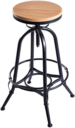 Quality Chairs - Vintage Bar Stool - 360 Swivel Counter Height Stools - Adjustable Heights - Industrial Metal Modern Design - Kitchen Breakfast Home Bar Chair - Suitable for Local Business