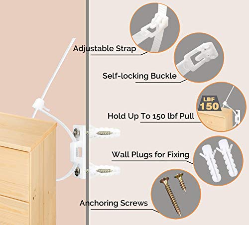 image for Feeke Baby Proofing Straps, Furniture Anti Tip Kits, Dressers Anti Top