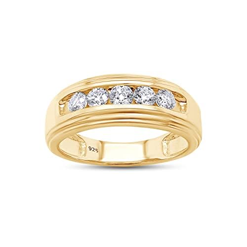 SAVEARTH DIAMONDS Men's Wedding Band Ring Round Lab
