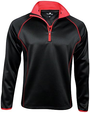 The Weather Company Mens 1/4-Zip Poly-Flex Pullover Black/Red Xl