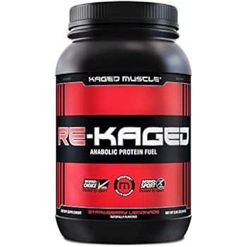 KAGED MUSCLE, RE-KAGED Whey Protein Powder, Post Workout Recovery, BCAA's, EAA's, Creatine HCl, Glutamine, Betaine, Natural Flavors, Strawberry Lemonade, 20 Servings