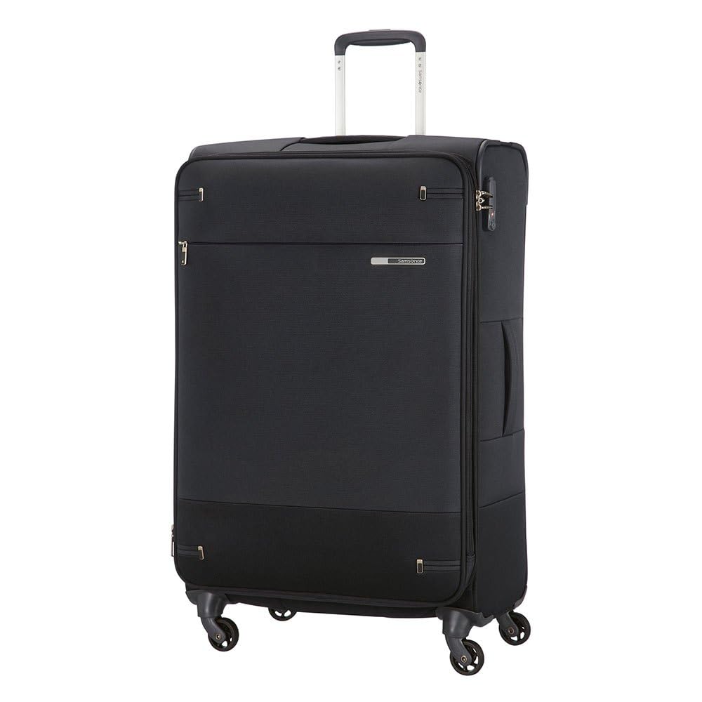 Samsonite Base Boost - Soft Luggage Suitcase 78 cm Large, Trolley Case with 4 Wheels, TSA Lock, Lightweight & Expandable, 105 L, Black