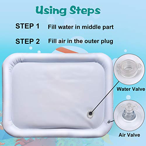 TEPSMIGO Tummy Time Water Mat, Baby Toys for 3, 6, 9, 12 Months - Inflatable Water Play Mat for Baby Infants for Sensory Development, Visual Stimulation Toy 26 x 20 inches