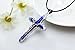 Cross Pendant Jewelry Silver Plated Jesus Pendant Necklace Men/women good quality (blue)