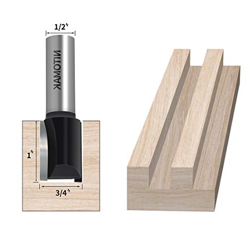 3/4" Cutting Diameter Double Flute Straight Router Bit with 1/2" Shank