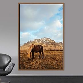 signwin Framed Canvas Wall Art Horse Animals Dramatic...