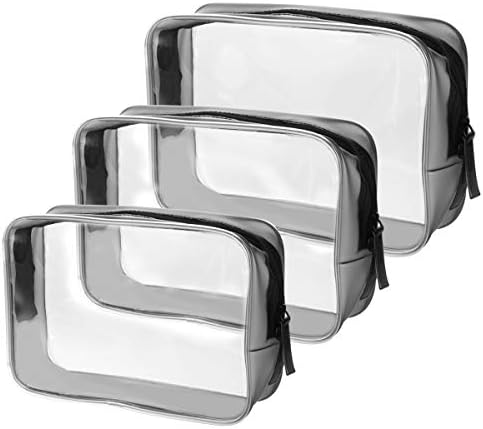 Benbilry Clear Travel Toiletry Bag with Zipper, 3PCS TSA Approved Waterproof PVC Travel Luggage Pouch Carry On Cosmetic Makeup Bag Set Handbag Beach Tote Bag for Women and Men 1 Benbilry Clear Travel Toiletry Bag with Zipper, 3PCS TSA Approved Waterproof PVC Travel Luggage Pouch Carry On Cosmetic Makeup Bag Set Handbag Beach Tote Bag for Women and Men