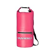 10L/20L Waterproof Dry Bag - Front Zippered Pocket - Adjustable Shoulder Straps - VANWALK Roll Top Dry Sack Gear Storage Bag for Kayaking Rafting Boating Beach Canoeing Camping Snowboarding