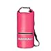 10L/20L Waterproof Dry Bag - Front Zippered Pocket - Adjustable Shoulder Straps - VANWALK Roll Top Dry Sack Gear Storage Bag for Kayaking Rafting Boating Beach Canoeing Camping Snowboarding