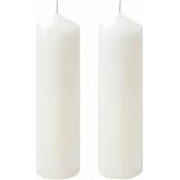 White Pillar Candle Set 2 Unscented White Candles Decoration 2" x 8" | SwandTanpand Large Candles dripless , White Unscented Candle Clearance for Wedding Candle, Party, Dinner &amp; Home Decor