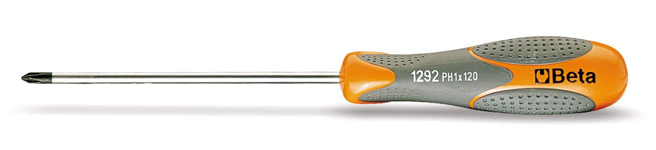 Beta Tools Beta 1292 4,5X80 1292K 4,5X80-Screwdrivers for Screws with Phillips Cross Head Chrome Tip Black-1 Piece