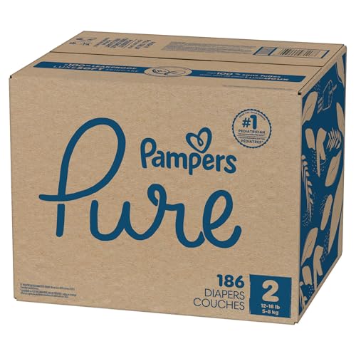 Pampers Pure Protection Baby Diapers, Size (12-18 lbs), 186