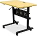 MooreCo Flipper Training Table 3624 Rectangle Teak Top Black Base 29.5