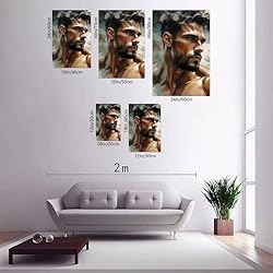 HMLZSJ Nude Muscle Male Torso Portrait Art Gay