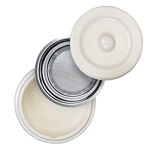 Ceramic Grease Container Keeper with Metal Stainless Steel Strainer and