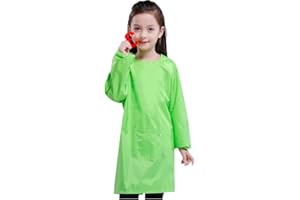 Huahui Kids Art Smock Waterproof Child Artist Painting Apron for Girls and Boys Toddlers Age 2-12