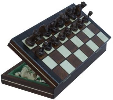 Magnetic Wooden Portable Chess Game Set - 9.25 by Wegiel