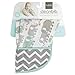Kushies Cleanbib Waterproof Feeding Bib with Sleeves and Catch All/Crumb Catcher Pocket. Wipe Clean and Reuse! Lightweight for Comfort, Baby Boys and Girls, Unisex, 6-12 Months, White Elephants