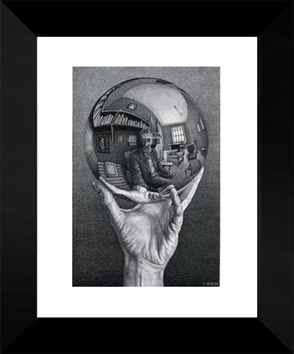 Hand With Sphere 15x18 Framed Art Print by M.C. Escher