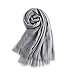 MolVee Linen Warm Scarf Shawl Women Men Solid Color Wrap Beach Towel (046-Light Grey)