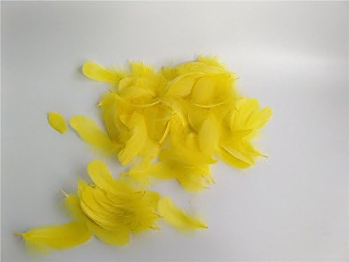 Mmiao 100Pcs Soft Feather, Great Decor for BOBO Balloons (Yellow Feather)