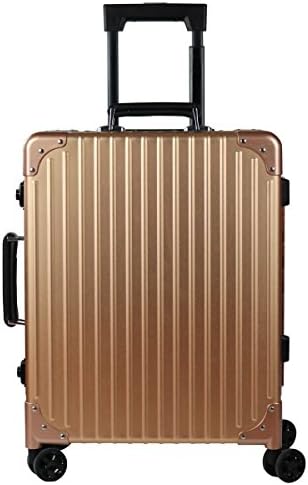 Trolley case travel suitcase with wheels aluminium alloy 22-inch,TSA (gold,HD-BC-608)