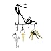 Decorative Wall Mounted Stiletto Shoe Hook Key Rack Organizer for Key Jewelry Hanging, 4-Hanger Black Metal, Elegant Bejeweled